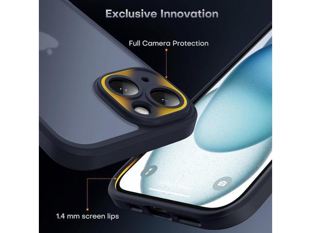 TOCOL 3 in 1 for iPhone 15 Case, Upgraded [Full Camera Protection] [15FT Military Grade Protection], Translucent Matte Back Shockproof Protective...