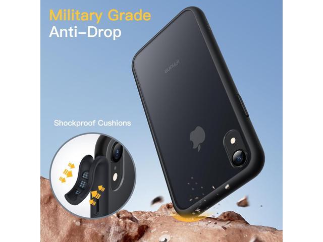 Matte Case for iPhone XR 6.1-Inch, Shockproof Military Grade Drop Protection, Frosted Translucent Back Phone Cover, Anti-Fingerprint (Black)