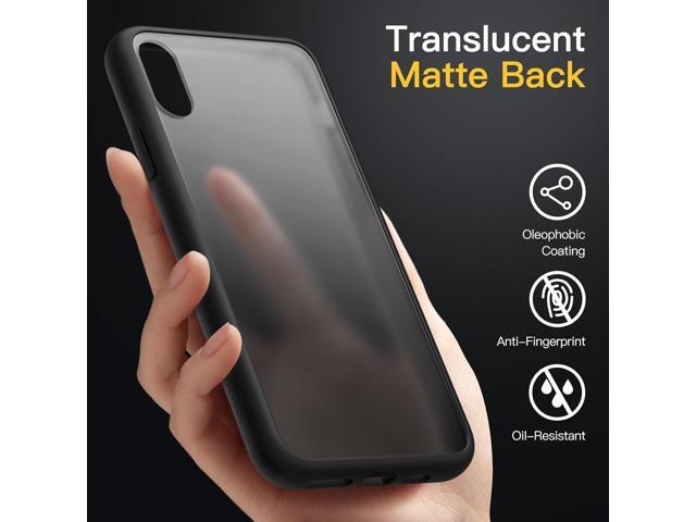 Matte Case for iPhone XR 6.1-Inch, Shockproof Military Grade Drop Protection, Frosted Translucent Back Phone Cover, Anti-Fingerprint (Black)