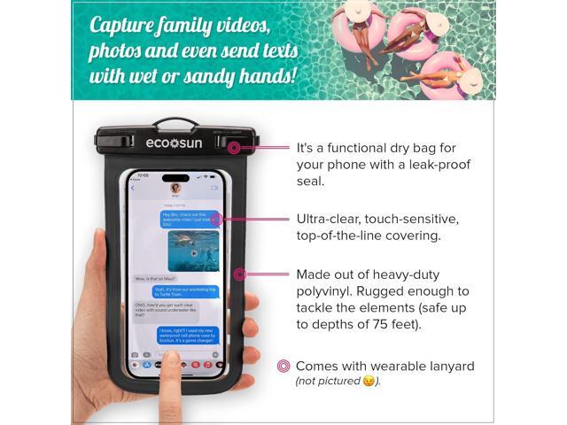 Waterproof Phone Pouch (2-Pack) Designed in Hawaii Case Fits All iPhones (incl. 15 Pro Max), Samsung Galaxy S24 & More