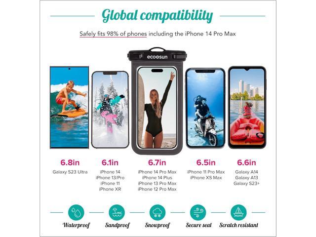 Waterproof Phone Pouch (2-Pack) Designed in Hawaii Case Fits All iPhones (incl. 15 Pro Max), Samsung Galaxy S24 & More