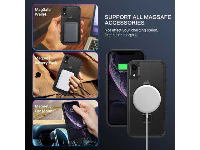DUEDUE for iPhone XR Case Magnetic with Ring Stand[Compatible with Magsafe], Full Body Protective Cover Slim Shockproof Kickstand Phone Case for...