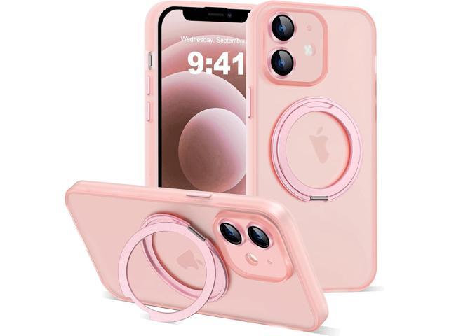 Compatible with iPhone 12 Case 6.1' [Compatible with Mag-Safe][360°Rotatable Magnetic Ring Stand] Translucent Protective Case with Ring Holder for...