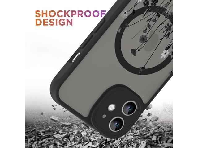 OOK Magnetic for iPhone 11 Case [Compatible with MagSafe] Black Wild Flower Slim Translucent Matte Case for iPhone 11 Case Camera Lens Protection...