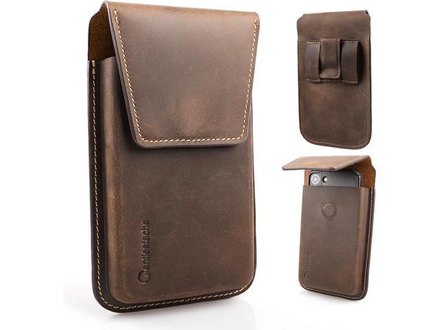 Gentlestache Leather Cell Phone Holster with Belt Clip, Flip Cell Phone Case for iPhone 14 13 Pro, Phone Belt Holder for S22 S21, Universal Cell...
