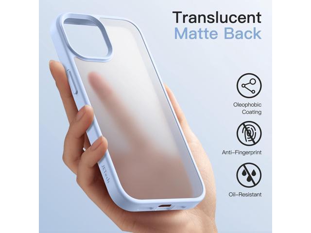 Matte Case for iPhone 14 6.1-Inch, Shockproof Military Grade Drop Protection, Frosted Translucent Back Phone Cover, Anti-Fingerprint (Sky Blue)