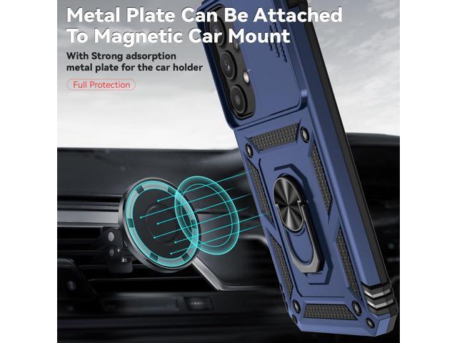 for Samsung Galaxy A35 5G Case with Camera Lens Cover HD Screen Protector, Dual Layer Military-Grade Drop Tested Magnetic Ring Holder Kickstand...
