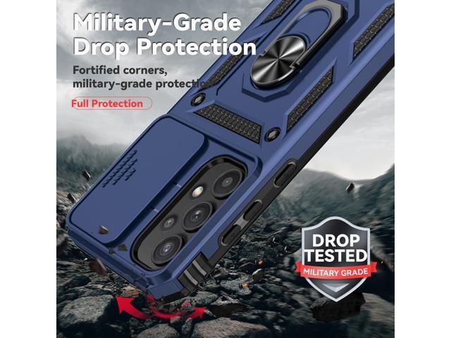 for Samsung Galaxy A35 5G Case with Camera Lens Cover HD Screen Protector, Dual Layer Military-Grade Drop Tested Magnetic Ring Holder Kickstand...