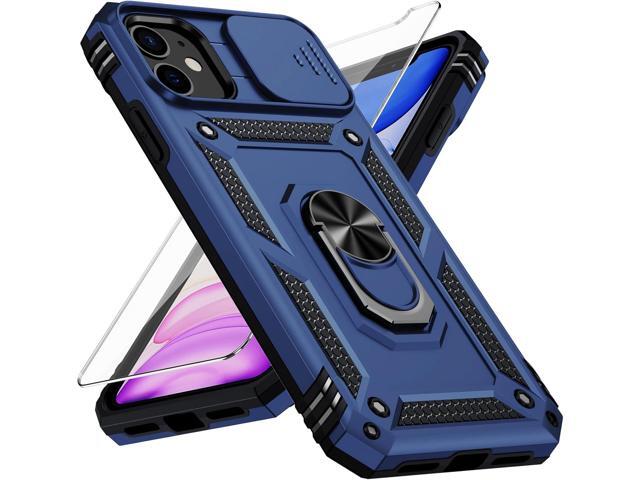 Weycolor for iPhone 11 Case with Camera Lens Cover, HD Screen Protector, 10 FT Military Grade Drop Protection, Magnetic Ring Holder Kickstand...