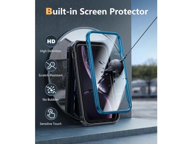 for iPhone XR Phone Case: Military Grade Full Protection Shockproof Hard Phonecase with Kickstand - Rugged Protective Cases Matte Textured Drop...