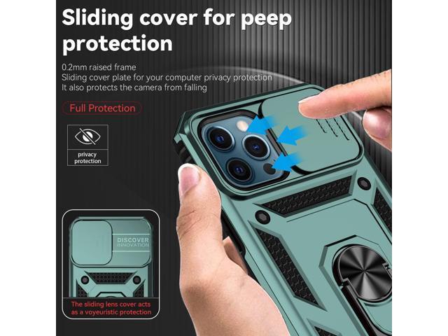 for iPhone 12 Pro Max Case,with Camera Lens Cover HD Screen Protector,[Military Grade] Ring Car Mount Kickstand Hybrid Hard PC Soft TPU Shockproof...