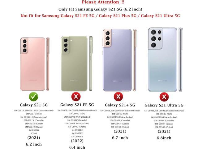 for Samsung Galaxy S21 Case with Camera Lens Cover HD Screen Protector, Dual Layer Military-Grade Drop Tested Magnetic Ring Holder Kickstand...