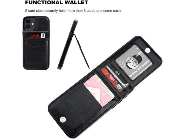 KIHUWEY Compatible with iPhone 12 Compatible with iPhone 12 Pro Case Wallet with Credit Card Holder, Premium Leather Magnetic Clasp Kickstand Heavy...
