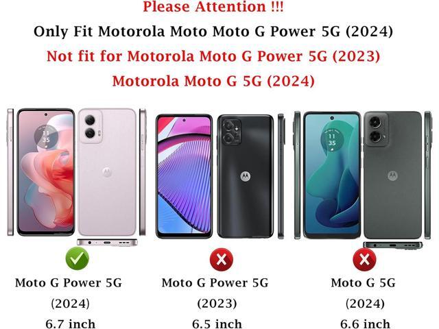 for Motorola Moto G Power 5G 2024 Case with Slide Camera Cover HD Screen Protector [Military Grade Drop Tested] Magnetic Ring Holder Kickstand...