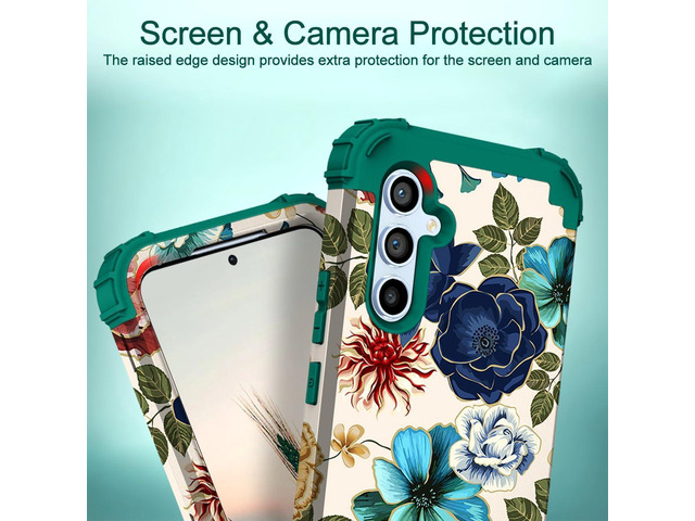 Hocase for Galaxy S23 FE Case, Heavy Duty Shockproof Protection Soft Silicone Rubber+Hard Plastic Bumper Hybrid Protective Case for Samsung Galaxy...