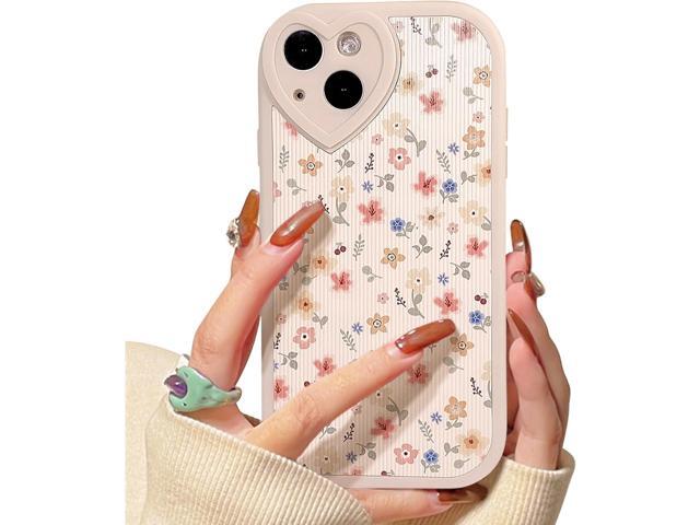 Lovmooful Compatible for iPhone 13 Case Cute Flower Floral Leaf with Love Lens Bumper Protector for Girls Women Soft TPU Shockproof Protective...