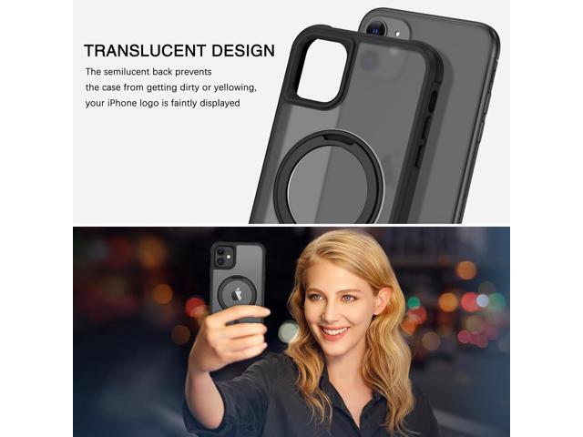 for iPhone 11 Phone Case, iPhone 11 Magnetic Case [Compatible with MagSafe] Rotatable Ring Holder Kickstand Design Shockproof Women Men Girl Boy...