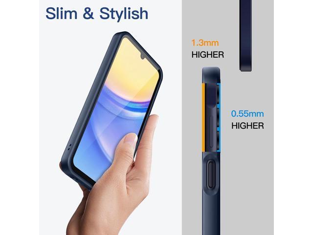 Slim Fit Case for Samsung Galaxy A15 5G / 4G 6.5-Inch, Soft TPU Thin Protective Phone Cover with Matte Finish, Shockproof (Navy)