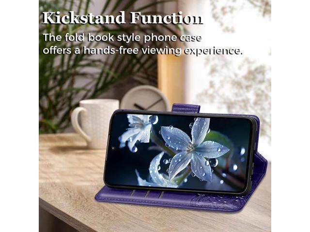 for Galaxy A35 5G Phone Case Wallet,Women Flip Folio Cover with Card Holders Butterfly Embossed PU Leather Kickstand Wrist Strap Purse Case for...