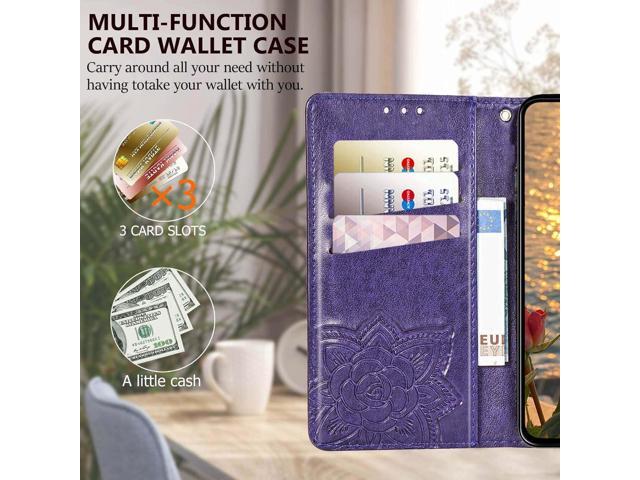 for Galaxy A35 5G Phone Case Wallet,Women Flip Folio Cover with Card Holders Butterfly Embossed PU Leather Kickstand Wrist Strap Purse Case for...