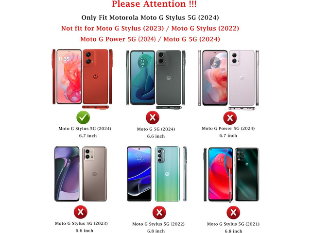 for Moto G Stylus 5G 2024 Case: Dual Layer Protective Heavy Duty Cell Phone Cover Shockproof Rugged with HD Screen Protector - Military Protection...