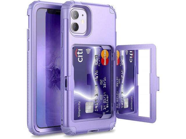 WeLoveCase for iPhone 11 Wallet Case for Women Defender Credit Card Holder Cover with Hidden Mirror Three Layer Shockproof Heavy Duty Protection...