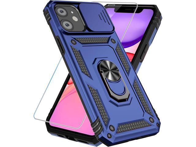 SunStory Phone Case for iPhone 11 Case with HD Screen Protector & Slide Camera Cover & Rotated Ring Kickstand, [Military-Grade] Phone Case for...