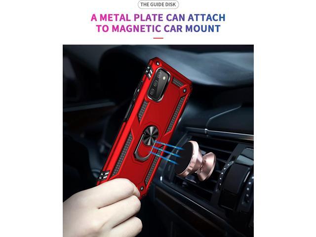 for Samsung Galaxy A03S Case with HD Screen Protector (Military Grade 16ft. Drop Tested) Magnetic Ring Holder Kickstand Protective Phone Case for...