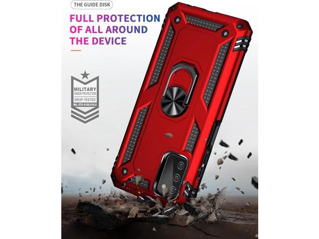 for Samsung Galaxy A03S Case with HD Screen Protector (Military Grade 16ft. Drop Tested) Magnetic Ring Holder Kickstand Protective Phone Case for...
