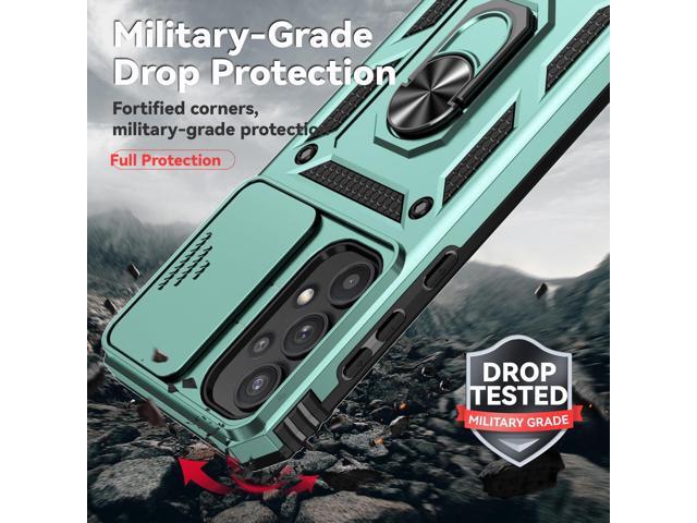 for Samsung Galaxy A35 5G Case with Slide Camera Cover HD Screen Protector [Military Grade 16ft. Drop Tested] Magnetic Ring Holder Kickstand...
