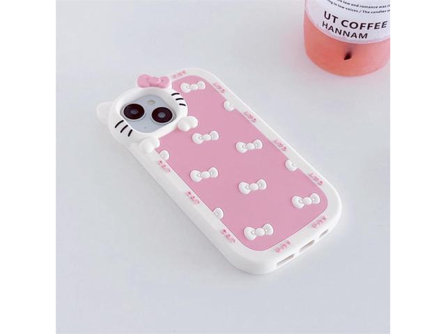 AUCAN Cute Silicone Case for iPhone 12 6.1'& iPhone 12Pro 6.1', Pink Kawaii Soft Funny Cover, Shockproof Classic Cat Bow Cellular Phone Case for...