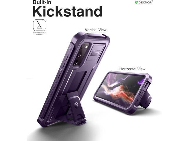 Dexnor for Samsung Galaxy S20 FE Case, [Built in Screen Protector and Kickstand] Heavy Duty Military Grade Protection Shockproof Protective Cover...