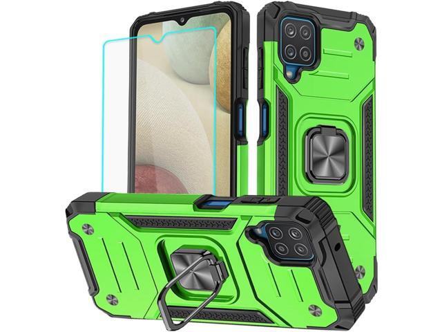 HNHYGETE for Galaxy A12 Phone Case with Screen Protector, 360°Military Grade Rotatable Kickstand [Shockproof] Protective Cases for Samsung Galaxy...