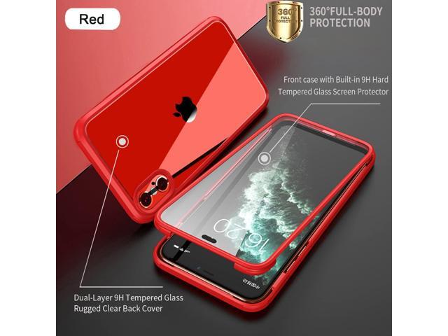 UBUNU for iPhone Xs Max Case with Screen Protector Built in Tempered Glass 2024 Upgraded Dual Layer Full Body Protective Clear Phone Case for...