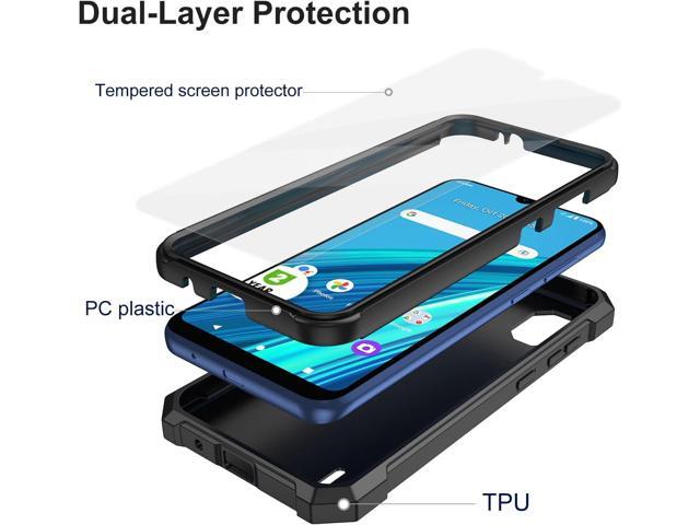 Ailiber for Cricket S2 Case, AT T Calypso 4 Phone Case with Screen Protector, Dual Layer Structure Protection, Shockproof Corner TPU Bumper, Slim...