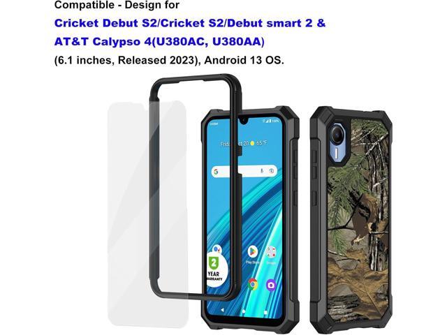 Ailiber for Cricket S2 Case, AT T Calypso 4 Phone Case with Screen Protector, Dual Layer Structure Protection, Shockproof Corner TPU Bumper, Slim...