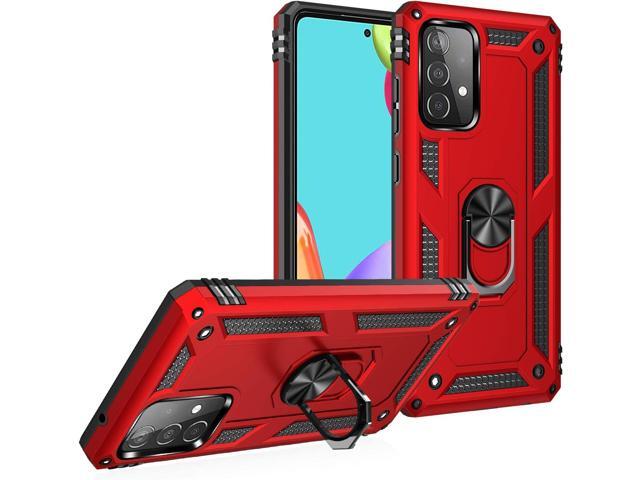 Military Grade Drop Impact for Samsung Galaxy A52 5G Case 360 Metal Rotating Ring Kickstand Holder Armor Heavy Duty Shockproof Case for Galaxy A52...