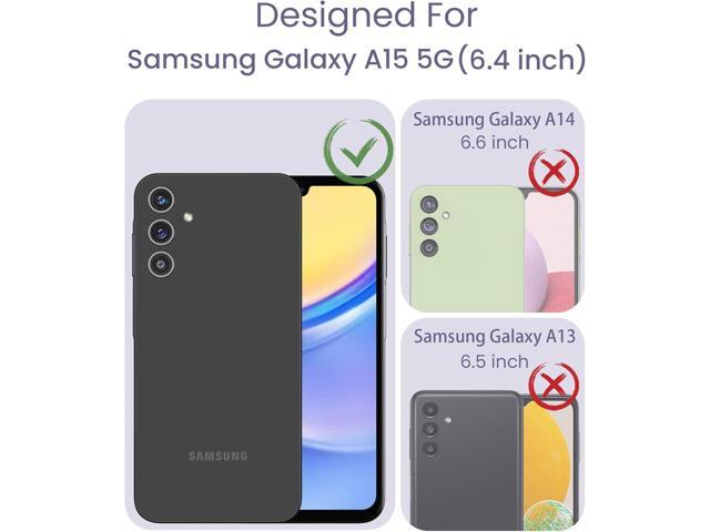 for Samsung A15 5G Case with Tempered Glass Screen Protector, Galaxy A15 5G [Military Grade Protective] Slim Soft TPU & Hard PC, Girls Women...