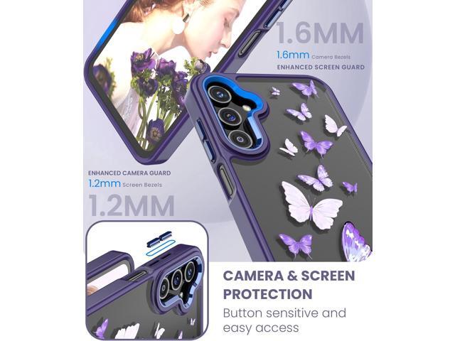 for Samsung A15 5G Case with Tempered Glass Screen Protector, Galaxy A15 5G [Military Grade Protective] Slim Soft TPU & Hard PC, Girls Women...