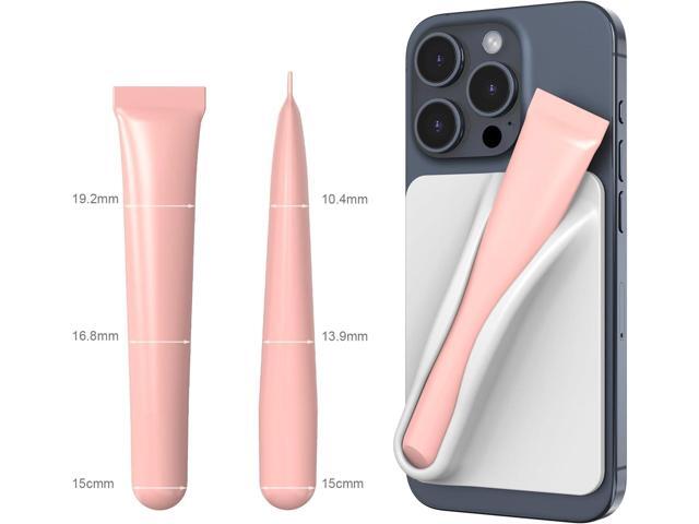 DOB SECHS Silicone Lip Holder for Cell Phone Lipstick Lip Glaze Phone Case Back Stick On Holder for iPhone and Android Phones, Grey