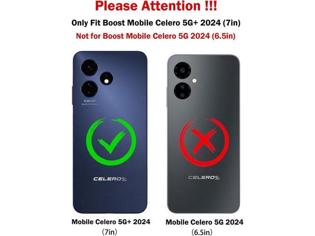 for Boost Mobile Celero 5G+ Plus 2024 (3rd Version) Case with Tempered Glass Screen Protector,Military Grade Heavy Duty Shockproof Protective...