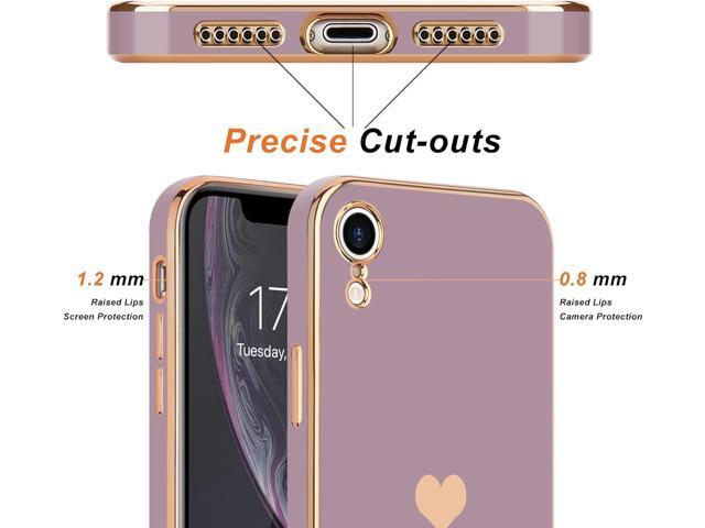 Teageo Compatible with iPhone Xr Case for Women Girl Cute Love-Heart Luxury Bling Plating Soft Back Cover Raised Full Camera Protection Bumper...
