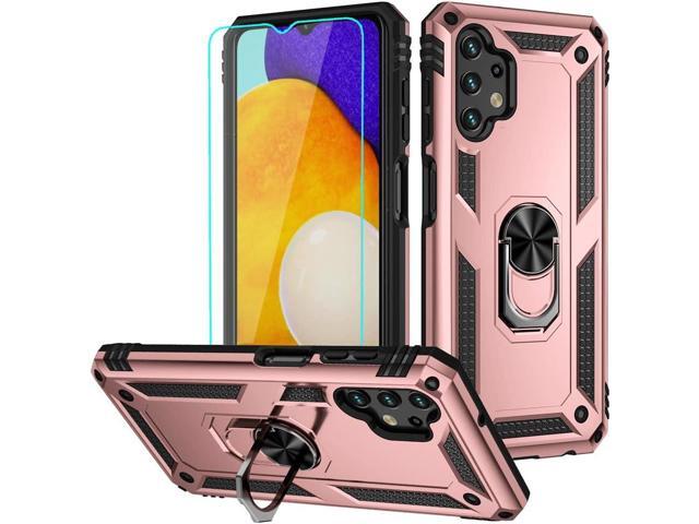 for Galaxy A13 4G Case, Samsung A13 4G Case with HD Screen Protector, Military-Grade Ring Holder Stand Car Mount 15ft Drop Tested Shockproof Cover...