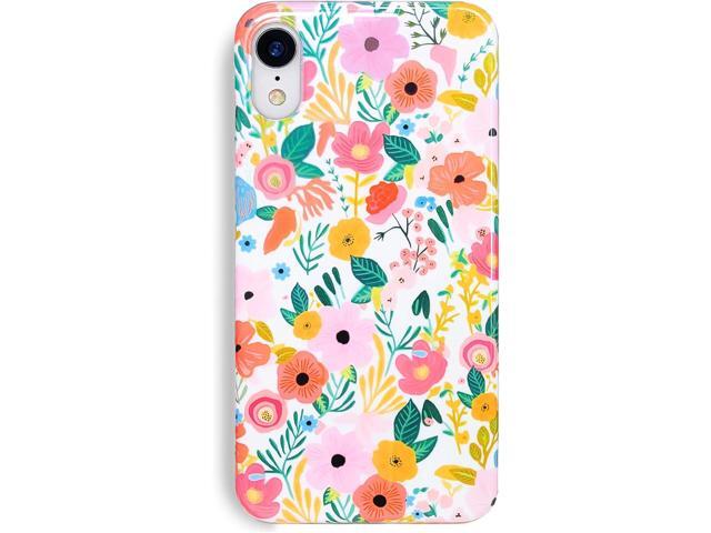 J. west iPhone XR Case 6.1, Soft Shockproof Cute Floral Phone Protective Cover for Women, Garden Flower Pattern Design Slim Fit Anti-Scratch Phone...