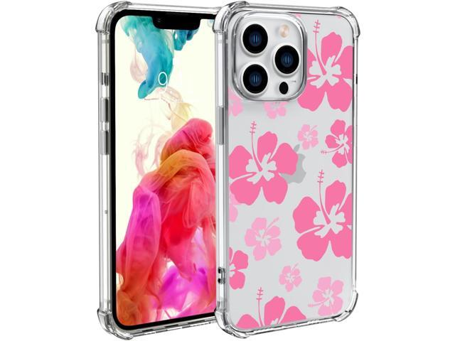 Pink Hibiscus Flower Phone Case for iPhone 11 Hibiscus Floral Case Cover Clear Phone Case w/Four Corner Reinforced Shockproof Girly Women Phone...