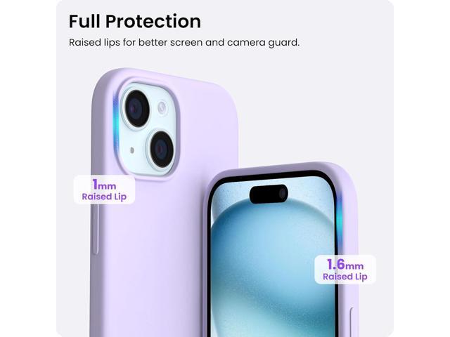 Compatible with iPhone 15 Plus Case 6.7', Slim Liquid Silicone 3 Layers Full Covered Soft Gel Rubber Cover Protective Phone Case with Anti-Scratch...