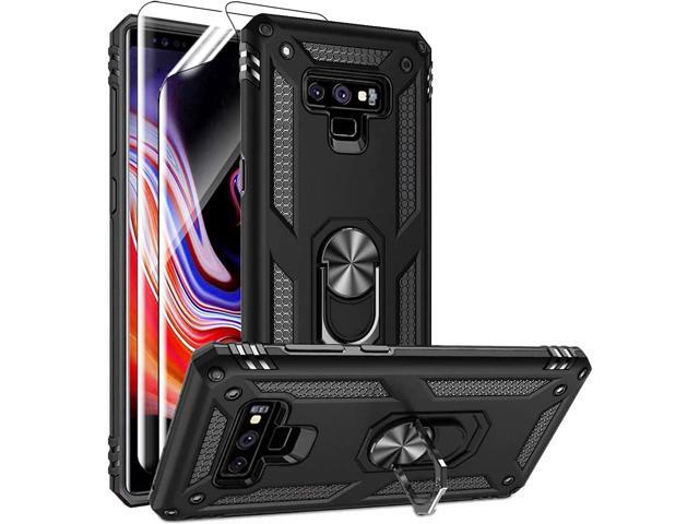 Androgate Galaxy Note 9 Case with 3D PET Screen Protector, Military-Grade Ring Holder Kickstand Car Mount 15ft Drop Tested Shockproof Cover Case...