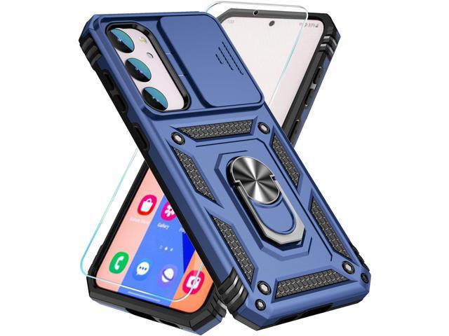 SunStory Compatible with Samsung Galaxy S23 FE 5G Case with HD Screen Protector & Slide Camera Cover & Rotated Ring Kickstand, [Military-Grade]...