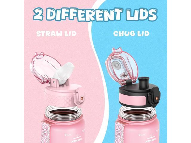 OLDLEY Kids Water Bottle for School, 17 oz (2 lids) BPA-Free Reusable Leak-proof Durable Tritan Plastic Water Bottles with Straw & Chug Lids,...