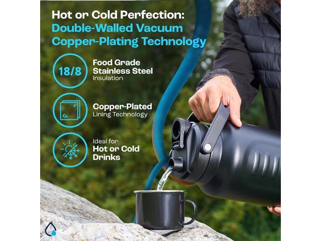AQUAFIT 1 Gallon Insulated Water Bottle (Cold for 48 Hrs) - BPA Free & Leak Proof - 128oz Stainless Steel Jug - Big Water Bottle with Handle for...